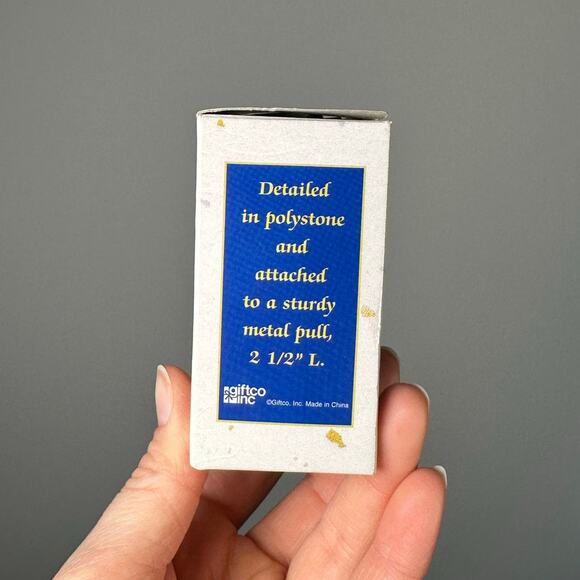 NWT Vintage White & Gold Trumpeting Angel Fan Pull - Picture 5 of 8